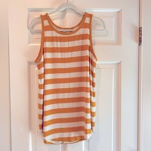CAbi yellow and cream Striped Tank Top